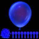 100 Pcs UV Neon Blue Balloons 12 inch Neon Party Supplies, Balloons, Glow in the Dark for Birthday, Graduation, Baby Shower,Wedding, Anniversary Valentines Party Decorations