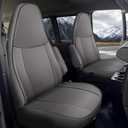 AOMSAZTO Car Seat Covers for Chevy Express Van Seat Covers 2010-2025 with Grab Handle Opening accessories Seats, NOT for RV, Artificial leather, Waterproof, Wear-resistant Custom Fit Faux Leather Grey