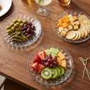 Hiceeden Set of 12 Crystal Glass Salad Plate, 8 Inch Round Clear Dessert Plates Restaurant Serving Party Plates for Fruits, Snacks
