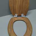Wood Toilet Seat in Oak, Elongated, Soft Close, Magnetic Quick-Release for Easy Cleaning, Arch-Tite Never Loosens, Adjustable Fit