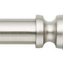 MODE Premium Collection 1 1/8" Diameter Curtain Rod Set with Brilliant Urn Curtain Rod Finials and Steel Wall Mounted Adjustable Curtain Rod, Fits 36 to 72 Windows, Brushed Nickel (Fits 36" - 72" wide windows)