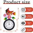 Outdoor Clock with Cardinal and Flowers, Cardinal Birds Outdoor Wall Clock Waterproof, Silent No-Ticking Outdoor Clocks for Garden, Fence, Patio, Living Room