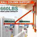 Wall Mount Jib Crane, Hoist Support Arm with 180Swing, Electric Scaffolding Lift, Hoist Bracket, All Steel Construction 660LBS Capacity, Electric Hoist Holder Swing Arm with Pole, for Electric Hoist