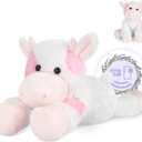 SuzziPals Strawberry Cow Plush, Microwavable Stuffed Animals Heating Pad for Period Cramps, Cuddly CattleStuffed Animal for Warmth & Comfort, Cow Gifts for Adults Kids