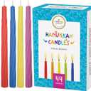 The Dreidel Company Menorah Candles Chanukah Candles 44 Colorful Hanukkah Candles for All 8 Nights of Chanukah Standard Size Fits Most Menorahs (Single)