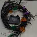 [8 Modes & Timer] 6 Ft Halloween Willow Vine Twig Decor Garland with Bats Pumpkins Spiders Lights, 54 LED Battery Operated Halloween Lights for Indoor Home Mantle Fireplace Decor