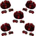 AOPANDA Cheerleading Pom Poms with Baton Handle for Team Spirit Sports Dance Cheering Kids Adults (Red and Black)