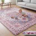 Baby Play Mat for Floor - 79x59 Inches 1.3" Thick Elasti-Foam Playpen Mat for Toddlers Infant Kids, Water-Repellent Nursery Rug, Non-Slip Backing for Crawling & Tummy Time, Isfahan