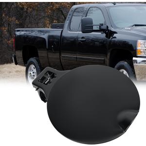 25871805 Fuel Gas Tank Door Black Steel Bed Gas Cover Cap Compatible with 2007-2014 Chevy Silverado 1500 2500HD 3500HD & GMC Sierra 1500 2500HD 3500HD