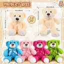 Liliful 18 Pcs 14 Inch Valentine's Bear Stuffed Animals Toys Bulk Baby Shower Soft Plush Bear Gifts for Valentines Birthday Party Favor Wedding Multicolor Unisex Plush Toys (Vibrant Color)