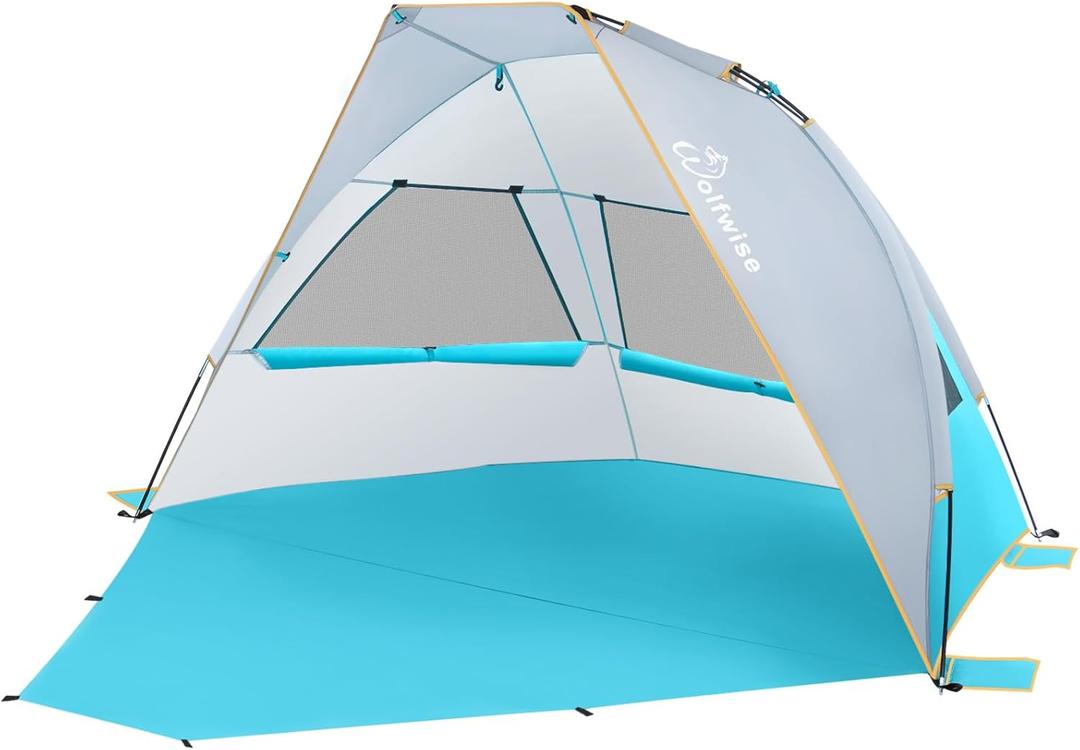 WolfWise Beach Tent Anti-UV Portable Sun Shade Shelter Blue