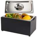 Art Secret 1.6 Gal Kitchen Countertop Compost Bin, Smell Proof Insert with Pine Wood Box (Gray)