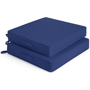 Detiblue Outdoor Chair Cushions Set of 2,19x19x3 Outdoor Seat Cushions for Patio Furniture,Waterproof Patio Chair Cushions with Ties & Handle(Blue)