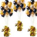 Balloon weights, 12 pieces, aluminum foil, suitable for birthday parties, gatherings, weddings, dinners and other occasions, weight 0.36lb (Gold 12pcs)