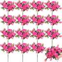 Yunlly 16 Packs Artificial Peony Flowers Faux Peonies Bouquet Silk Vintage Wedding Home Table Door Decor Reusable Bouquet Rose Flowers for Bridal Wedding Birthday Home(Rose Red,Peony)