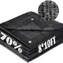 Cool Area 70% Sun Shade Cloth Mesh Tarp with Grommets for Plant Cover 8x10ft Patio Canopy Garden Pergola Greenhouse Car Barn Kennel Black