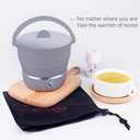 Drizzle Foldable Electric Cooker Travel Hot Pot - Dual Voltage 100V-240V Hot Pot Cooking - Food Grade Silicone Cookerware Boiling Water Steamer - Camping Office Hotel Noodle Porridge Soup Drom