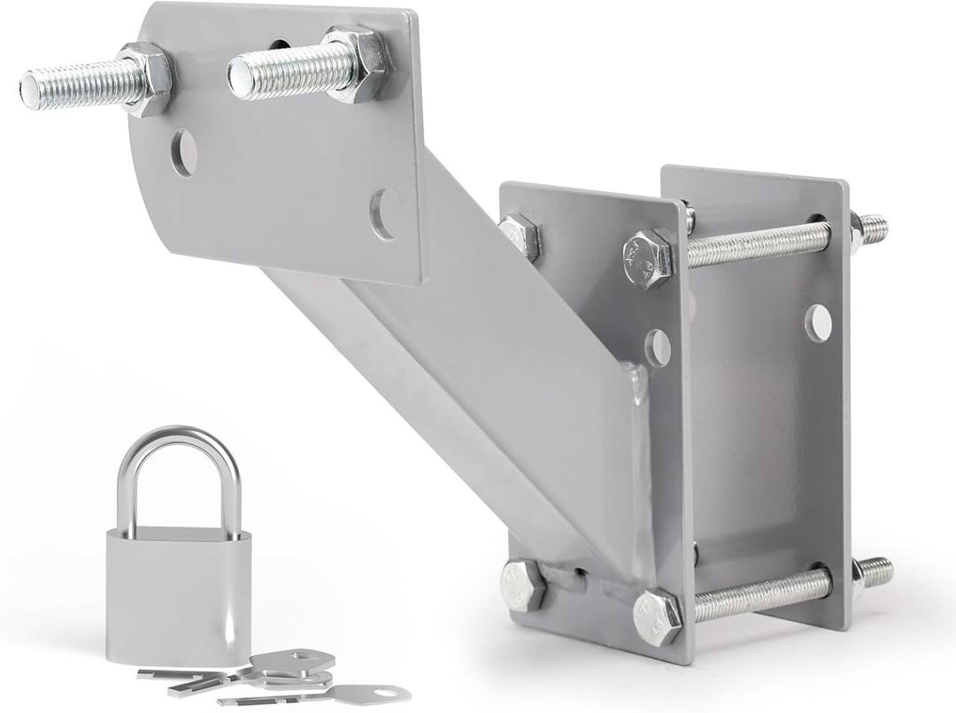 BUNKER INDUST Spare Tire Mount Bracket with Lock, Side Mount Utility Spare Tire Carrier for Trailer Tongue Boat, 4 & 5 Lugs Wheel Tire Holder up to 120LBS-Hold 3.94, 4, 4.25 and 4.72 Bolt Patterns