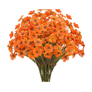 21 Bundles Outdoor Artificial Flowers UV Resistant Fake Silk Flowers No Fade Faux Plastic Plants Garden Porch Window Box Decoration(Autumn Orange)
