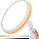 Dimmable LED Flush Mount Ceiling Light with Remote, 12 Inch 24W, 2000K Night Light & Color Adjustable (3000K-6500K), Super Slim Bedroom Kitchen Light, Easy Installation Wired Fixture, White, 1 Pack