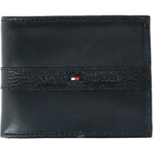Tommy Hilfiger Mens Leather Bifold Wallet Slim RFID Blocking Travel Wallet for Everyday Use (One Size, Deep Black)