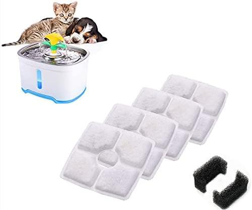 Cat Water Fountain Filters,8 Pack Replacement Filter Fit for Top Square 84oz/2.5L Cat Pet Fountain, 3 Filtration System