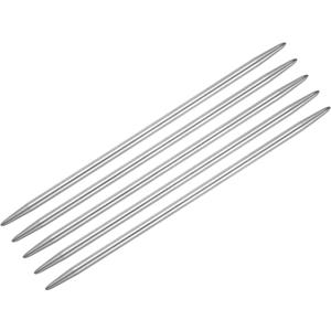 uxcell 5Pcs Knitting Needle 4.5mm Diameter 5.9 Inches Length Stainless Steel Double Pointed Sweater Stitching Needles for Handmade Projects DIY Knitting