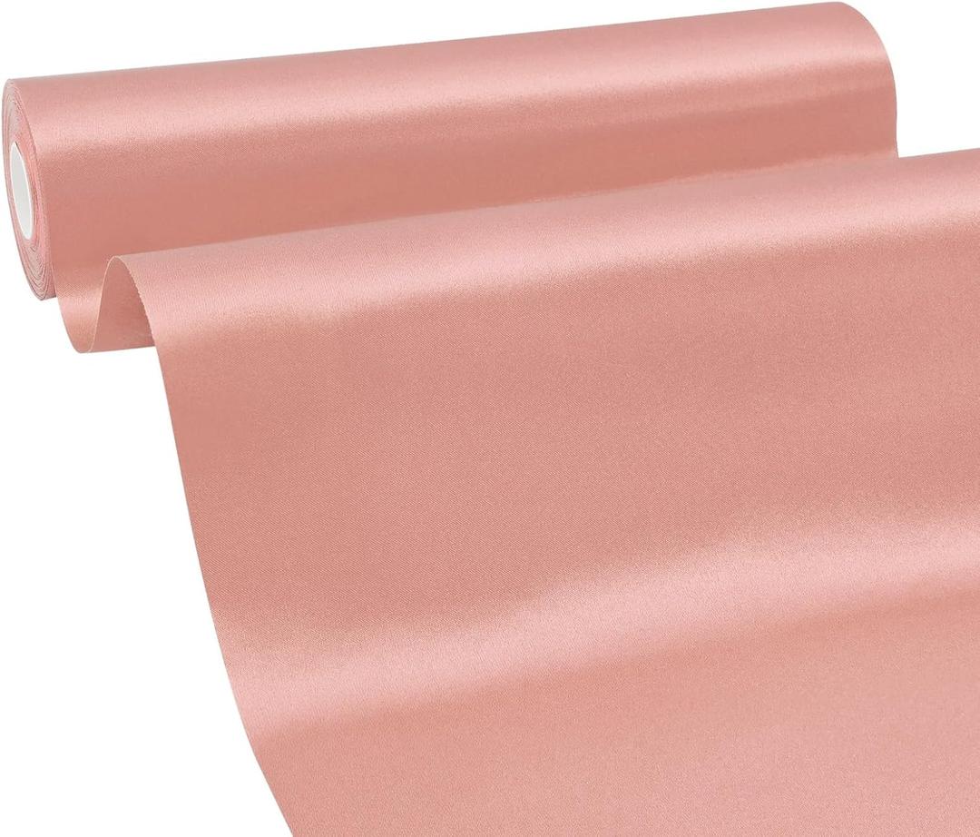 Wide Dusty Pink Satin Ribbon 12 Inch x 25 Yards Solid Fabric Ribbon for Cutting Ceremony kit Grand Opening Wedding Birthday Party Decoration Bows Chair sash
