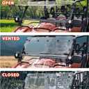 Flip Up Windshield for Yamaha Viking / Viking VI, 3-IN-1 1/5" Hard Coated PC Adjustable Windscreen for Yamaha Viking / Viking VI 2014-2025 Accessories, Open/Vented/Closed