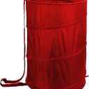 BATTOO Collapsible Laundry Baskets- Foldable Hamper for Laundry Extra Large Pop Up Laundry Hamper 107L with Long Straps Drawstring Clothes Hamper for Bathroom, Campout, Dorm or Travel Red, 17.5"x27"