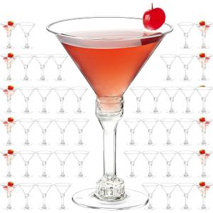 40 PCS Disposable Martini Glasses for Parties 5oz Martini Tall Cup,Plastic Martini Glasses Disposable,Tall Martini Plastic Cups for Wedding Party Bowl Wine Ice Cream Fruit