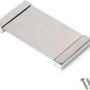 5 Pack - Brushed Nickel Recessed Sliding Door Handle Covered Flush Pull, Rectangle Silver Tone Push Handle, 2.8-Inch Length (Large)