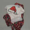 Baby Girl My 1st Christmas Outfits Letter Long Sleeve Romper Tops+Bell Bottom Pants+Headband 3 Pcs Clothes Set (6-12 Months, X- White Plaid Red)