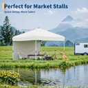 GarveeLife 10x10 Pop Up Canopy with 4Pcs Sidewalls Outdoor Canopy, White