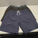 Men's Running Athletic Shorts 5 Inch 2 Pack Gym Workout Shorts Fitted Exercise Hiking Shorts with Zipper Pocket, Size L