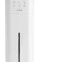 Pureal 10L Tower Humidifier, 83H Runtime, Warm & Cool Mist, Large Room, Top-Fill Tank On Wheels, Auto Mode, 12H Timer, Remote Control, Mood Light, White