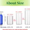 Glass Cylinder Vases Set of 24, Hewory Tall Clear Vase for Centerpieces, Glass Hurricane Candle Holders for Pillar Floating Candles, Round Vases for Wedding Events Table Decor, 2.6 in Diameter