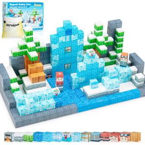 Magnetic Blocks - Build Mine Frozen Magnet 3D World Set, Magnetic Tiles LE Building go Blocks Toddler Toys STEM Sensory Outdoor Toys for 3+ Year Old Boys & Girls, Creative Kids Games Kids Toys-130PCS