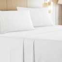 Queen Sheets Set of 4-100% Microfiber Queen Size Sheets with Extra Soft and Wrinkle Free - Set of 4 for Queen Size Bed with Deep Pockets - White