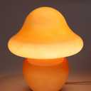 Mushroom Lamp Orange Glass Mushroom Table Lamp for Bedrooms, Living Room, Aesthetic Lamps for Bedroom, Cute Bedside Lamp