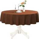 Romanstile Round Waterproof Tablecloth, Stain Resistant Washable Table Cloths Wrinkle Free Polyester Table Covers for Kitchen Dining Party Wedding Indoor and Outdoor - Brown, 108 Inch