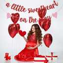 Red Glitter A Little Sweetheart is on the Way Banner, Welcome Little Sweetheart Baby Shower Supplies, Valentine's Themed Baby Shower Party Decorations Supplies