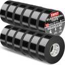 SWRT 12 Pack UL/CSA Listed Black Electrical Tape 7 mils -600V, 0.75 in x 66 FT Electric Tape Flame Retardant, Strong Adhesive, for Home DIY Electrical Repairs Professional Installations