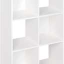 ClosetMaid Cubeicals 6 Cube Storage Shelf Organizer Bookshelf, Stackable, Vertical or Horizontal, Easy Assembly, Wood, White Finish
