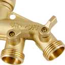Triumpeek 4 Way Brass Hose Splitter, Heavy Duty 4-Way Garden Hose Connector 3/4 Inch, Solid 4 way hose adapter