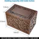 Cremation Urns for Human Ashes Adult Male or Female, Funeral Memorial Urns for Ashes, Wooden Tree of Life Decorative Urns Box and Casket for Men Women Child, Burial Urn for Adults Up to 250 IBS