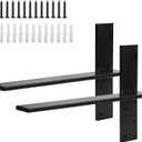 2 Pack Free Hanging T Shelf Bracket, Solid Heavy Duty Steel T Shelf Bracket with Screws, Floating Shelf Brackets, Granite Countertop Support Brackets,Powder Coated, DIY Projects (20 Inch)