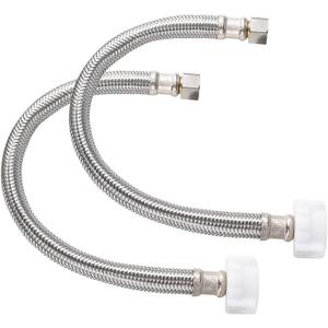 2Pack, PevePexe Toilet Hose Water Supply Line - 12" Length 3/8" COMP x 7/8" BC Braided Toilet Connector Hose