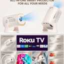 Miroir Roku TV Smart Projector with WiFi and Bluetooth, 150 ANSI, Dolby Audio, 270° Rotatable Stand, Auto Keystone & Zoom — Portable Mini Outdoor Movie Projector with Roku Streaming Built-in