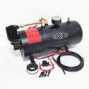 3 Liter Train Horn Kit for Trucks/Car/Semi. Complete Onboard System of 150psi Air Compressor, 1 Gallon Tank, 4 Trumpets. Super Loud dB. Fits All DC12V Vehicles Like Pickup/Jeep/RV/SUV